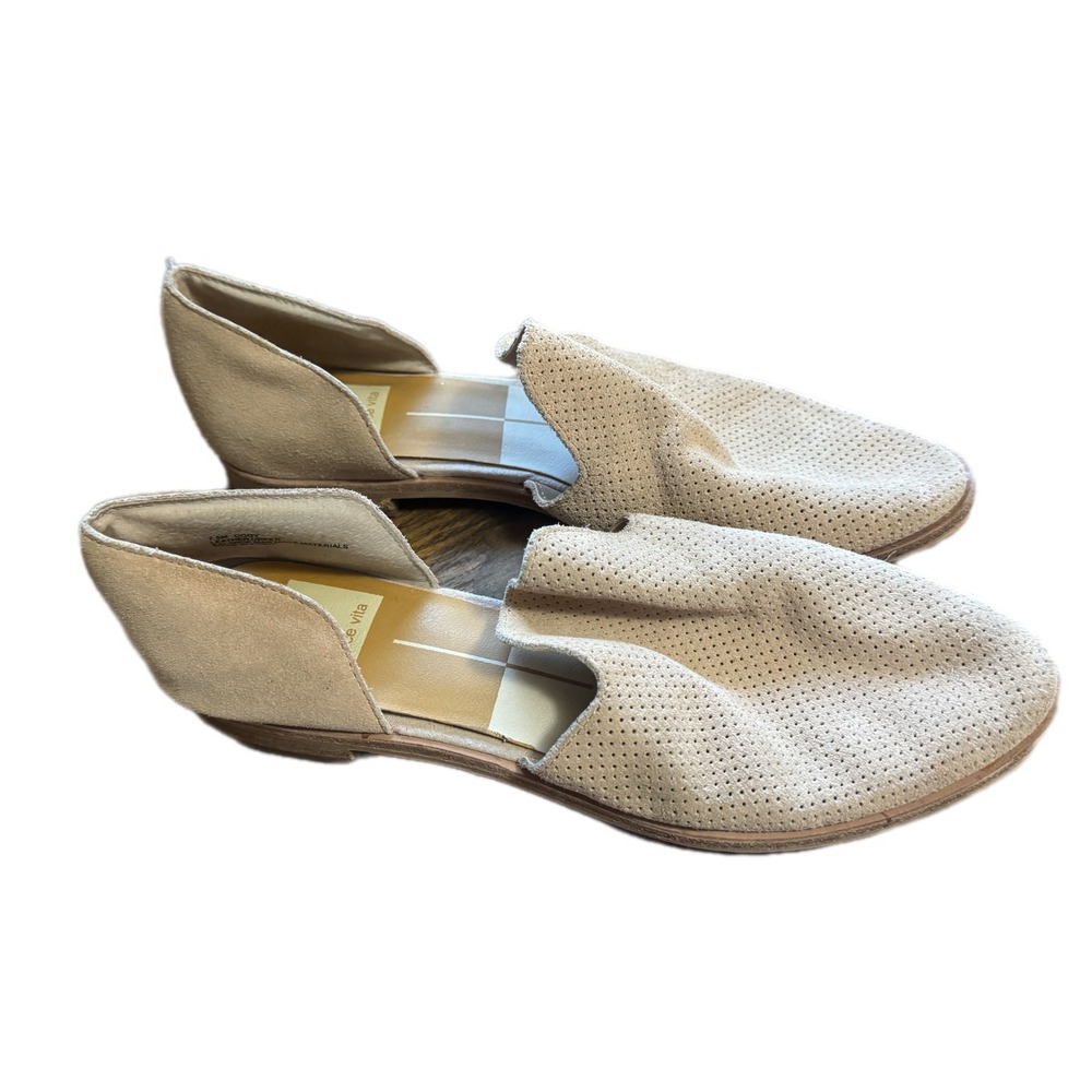 Dolce Vita Cody Flats Women 7.5 Tan Excellent Perforated Leather d'Orsay Loafers
